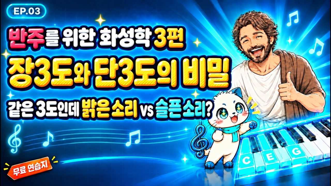 같은 3도인데 왜 밝고 슬플까? 장3도와 단3도 | 피타가토 화성학 3편
