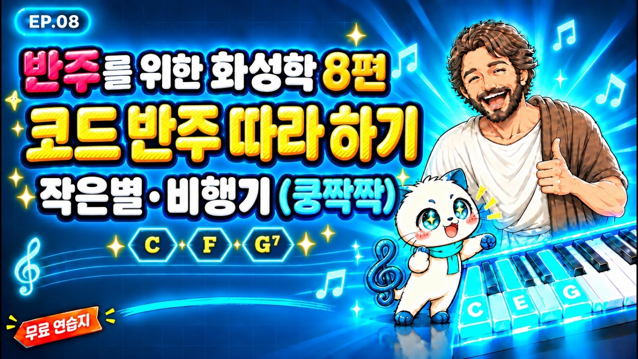 작은별·비행기에 반주 붙이기 (실습) — C·F·G 세 코드로 작은별과 비행기 반주하기 | 피타가토 화성학 8편
