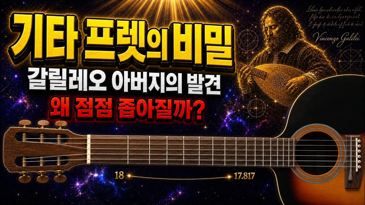 왜 기타 프렛은 아래로 갈수록 좁아질까? 갈릴레오 아버지의 발견 | 피타가토